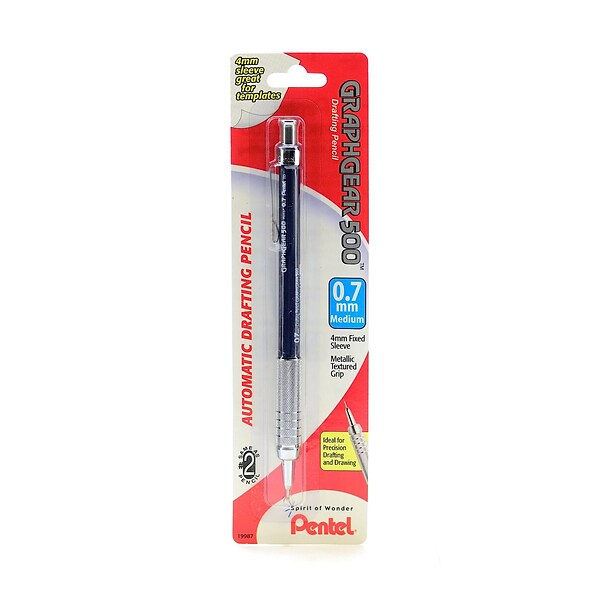 Pentel Graph Gear 500 Mechanical Pencil, 0.7mm, #2 Medium Lead, 3