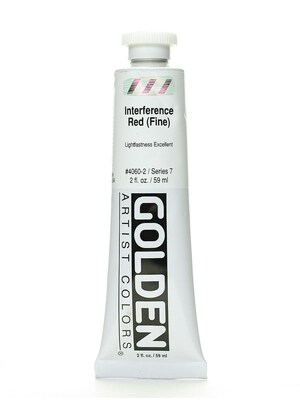 Golden Iridescent And Interference Acrylic Paints Interference Red Fine 2 Oz.
