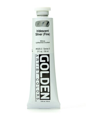 Golden Iridescent And Interference Acrylic Paints Iridescent Silver Fine 2 Oz.