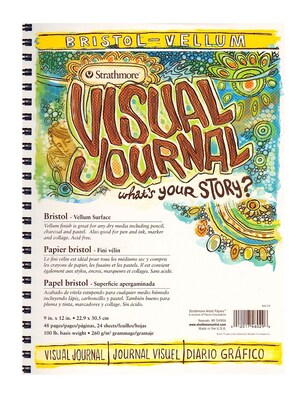 Strathmore Visual Journal 9 x 12 Bristol Sketch Book, 24 Sheets/Book, 2/Pack (68096-PK2)