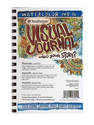 Strathmore Visual Watercolor Journals, 140Lb, 5 1/2 X 8 22 Sheets, 3/Pack (68116-Pk3)