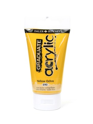 Daler-Rowney Graduate Acrylic Paint Yellow Ochre 75 Ml [Pack Of 4]