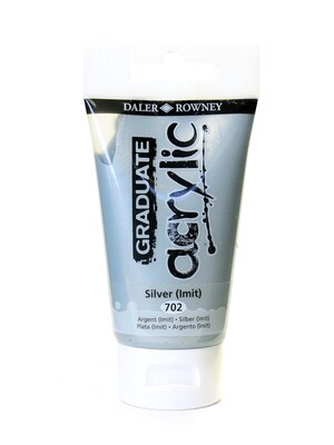Daler-Rowney Graduate Acrylic Paint Imitation Silver 75 Ml [Pack Of 4]