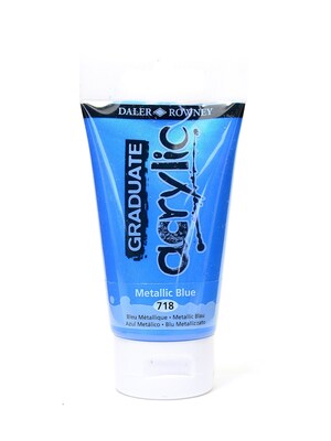 Daler-Rowney Graduate Acrylic Paint Metallic Blue 75 Ml [Pack Of 4]