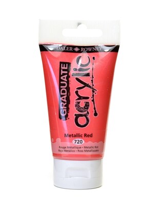 Daler-Rowney Graduate Acrylic Paint Metallic Red 75 Ml [Pack Of 4]