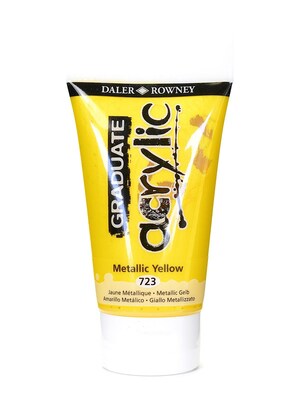 Daler-Rowney Graduate Acrylic Paint Metallic Yellow 75 Ml [Pack Of 4]