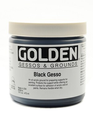 Golden Acrylic Gesso, Black, 16Oz (27514)