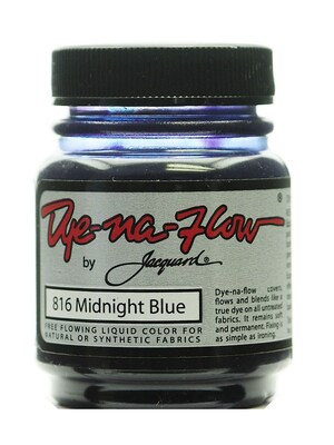 Jacquard 64264-Pk4 Dye-Na-Flow Fabric Colors, Midnight Blue, 2 1/4Oz, No 816, 4/Pack