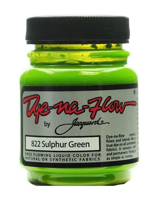 Jacquard Dye-Na-Flow Fabric Colors, Sulphur Green 822, 2 1/4 Oz., Pack Of 4