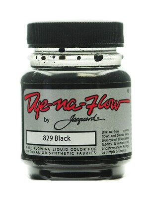 Jacquard Dye-Na-Flow Fabric Colors, Black, 2 1/4Oz, No 829, 4/Pack (64288-Pk4)