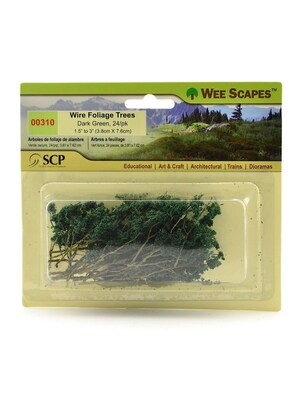Wee Scapes 70404-Pk3 Architectural Model Trees, Wire Foliage (Dark Green), 1 1/2 - 3, 3/Pack