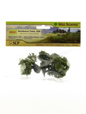 Wee Scapes 70408-Pk3 Architectural Model Trees, Deciduous, 2 1/4 - 2 1/2, 3/Pack