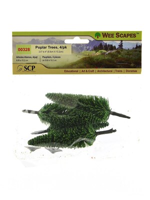 Wee Scapes 70412-Pk3 Architectural Model Trees Poplar Trees, 3-1/2-In To 4In, Pack Of 4, 3/Pack