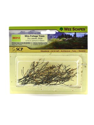 Wee Scapes Architectural Model Trees, Wire Foliage (Dry Leaves), 1 1/2 - 3, 3/Pack (72336-Pk3)