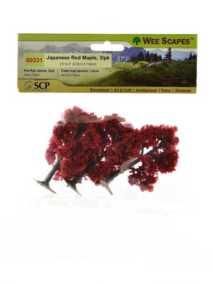 Wee Scapes 72343-Pk3 Architectural Model Trees, Japanese Red Maple, 2 1/2 - 3, 3/Pack