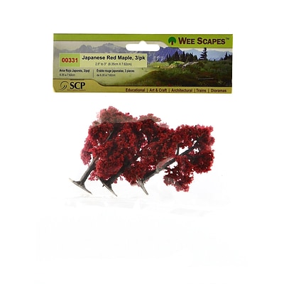 Wee Scapes 72343-Pk3 Architectural Model Trees, Japanese Red Maple, 2 1/2 - 3, 3/Pack