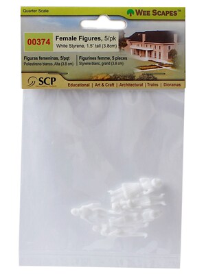 Wee Scapes Architectural Model White Styrene Figurines Human Females 1/4 In. Pack Of 5 [Pack Of 3]