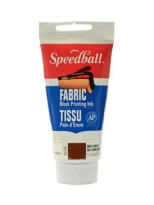 Speedball Block Printing Fabric Ink 2.5 Oz. Brown [Pack Of 2]