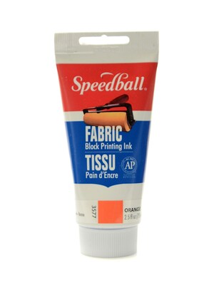 Speedball Block Printing Fabric Ink 2.5 Oz. Orange [Pack Of 2]