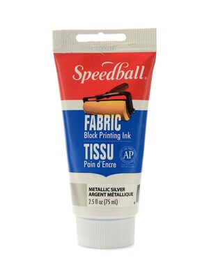 Speedball Block Printing Fabric Ink 2.5 Oz. Metallic Silver [Pack Of 2]