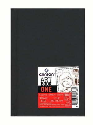 Canson Art Book One Sketch Books, Hardbound, 4 X 6, 100 Sheets, 4/Pack (60532-Pk4)