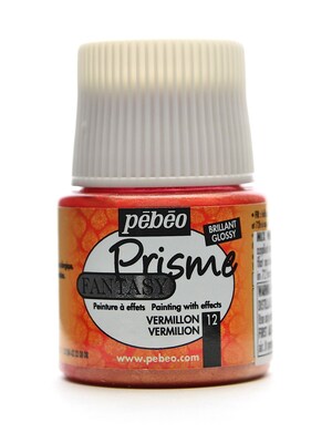 Pebeo Fantasy Prisme Effect Paint Vermilion 45 Ml [Pack Of 3]