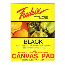 Fredrix Black Canvas Pads 12 In. X 16 In. 10 Sheets