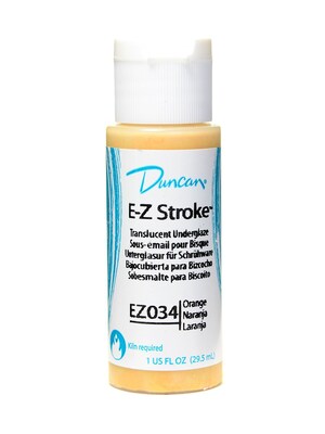 Duncan E-Z Stroke Translucent Underglaze, Orange, 1Oz, 4/Pack (12135-Pk4)