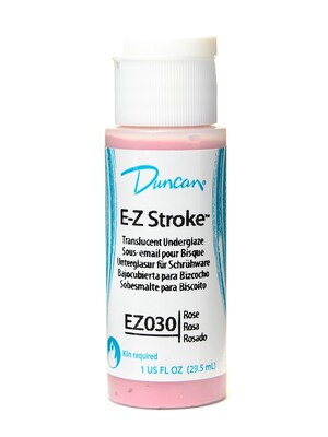 Duncan E-Z Stroke Translucent Underglaze, Rose, 1Oz, 4/Pack (20302-Pk4)