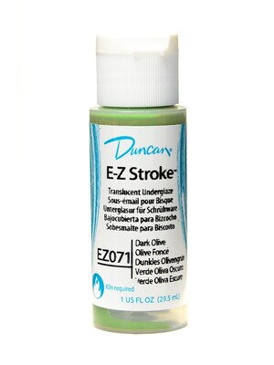 Duncan E-Z Stroke Translucent Underglaze, Dark Olive, 1Oz, 4/Pack (57761-Pk4)