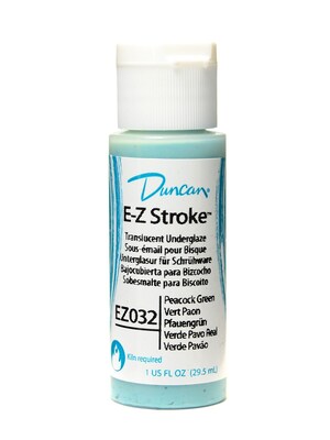 Duncan E-Z Stroke Translucent Underglaze, Peacock Green, 1Oz, Craft Supplies, 4/Pack (58856-Pk4)