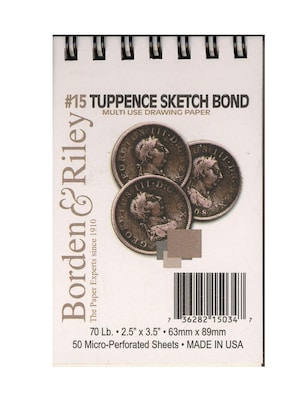 Borden And Riley #15 Tuppence Sketch Bond 2 1/2 X 3 1/2 50 Sheets, 6/Pack (46801-Pk6)