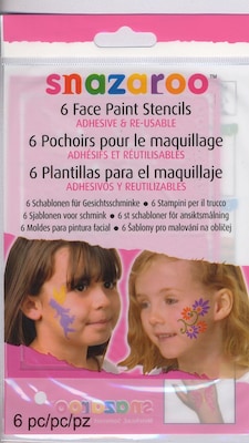 Snazaroo Face Paint Stencils, Girls Adventure, 6/Set, 2/Pack (01885-Pk2)