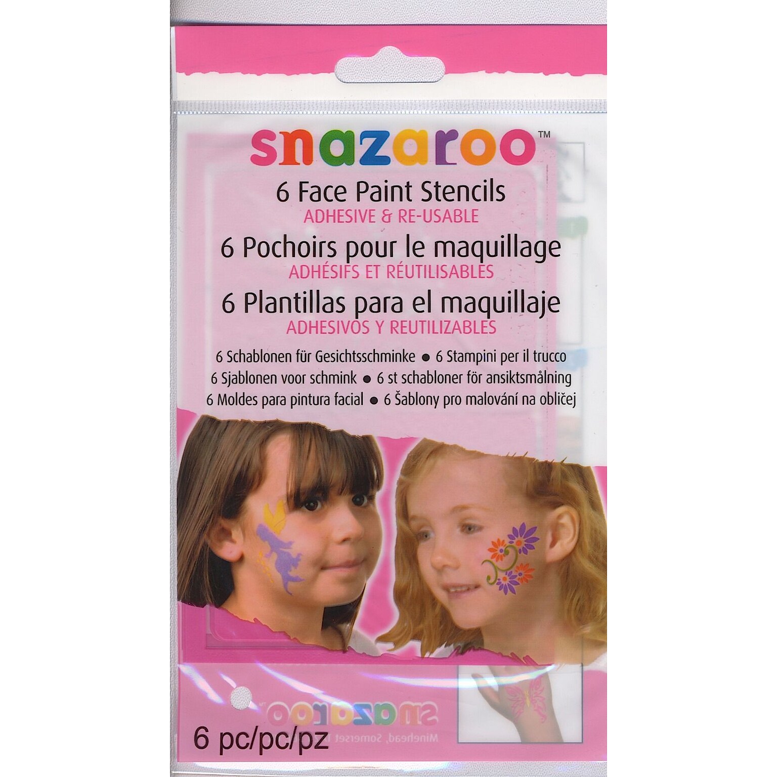 Snazaroo Face Paint Stencils, Girls Adventure, 6/Set, 2/Pack (01885-Pk2)