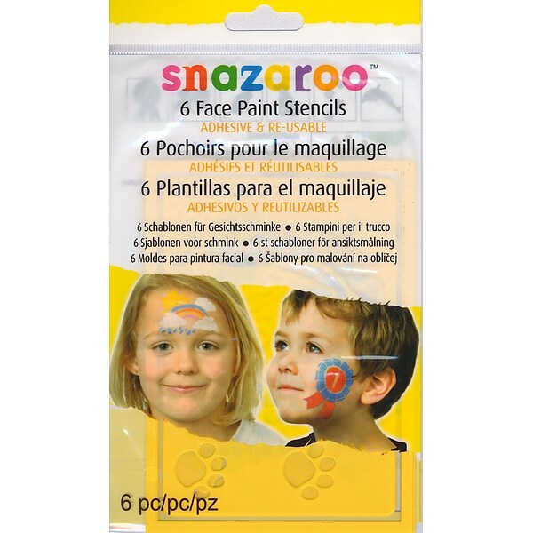 Snazaroo Face Paint Stencils Unisex Set Of 6 [Pack Of 2]