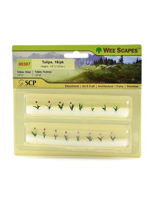 Wee Scapes 72313-Pk3 Architectural Model Flowers And Hedges Tulips, 1/2In, Pack Of 16, 3/Pack