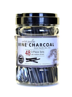 Pacific Arc Vine Charcoal 3-Piece Sets Canister Of 48
