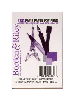 Borden And Riley #234 Paris Bleedproof Pads 2 1/2 In. X 3 1/2 In. 20 Sheets Spiral Bound [Pack Of 6]