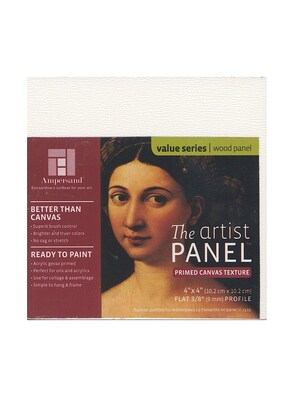 Ampersand The Artist Panel Canvas Texture Flat Profile 4 In. X 4 In. 3/8 In. [Pack Of 4]