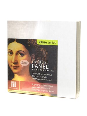 Ampersand The Artist Panel Canvas Texture Cradled Profile 4 In. X 4 In. 3/4 In. [Pack Of 4]