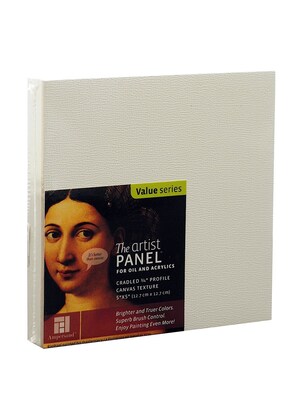 Ampersand The Artist Panel Canvas Texture Cradled Profile 5 In. X 5 In. 3/4 In. [Pack Of 3]