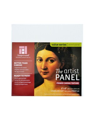 Ampersand The Artist Panel Canvas Texture Cradled Profile 8 In. X 8 In. 3/4 In. [Pack Of 3]