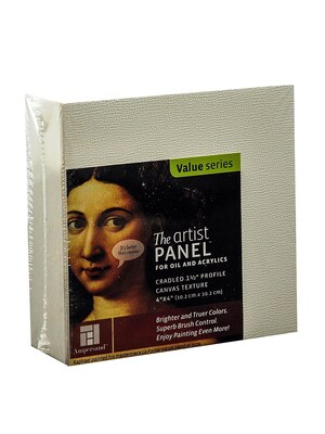 Ampersand The Artist Panel Canvas Texture Cradled Profile 4 In. X 4 In. 1 1/2 In. [Pack Of 2]