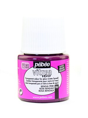Pebeo Vitrea 160 Glass Paint Bengal Pink Gloss 45 Ml [Pack Of 3]