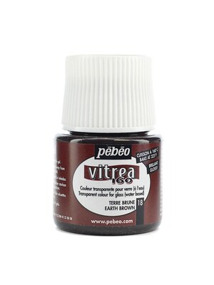 Pebeo Vitrea 160 Glass Paint Earth Brown Gloss 45 Ml [Pack Of 3]