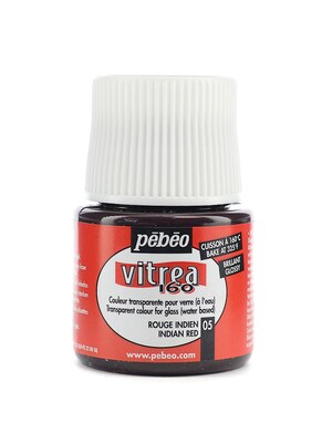 Pebeo Vitrea 160 Glass Paint Indian Red Gloss 45 Ml [Pack Of 3]