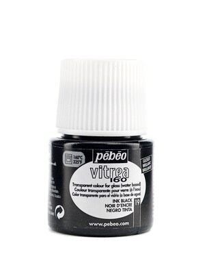 Pebeo Vitrea 160 Glass Paint Ink Black Gloss 45 Ml [Pack Of 3]