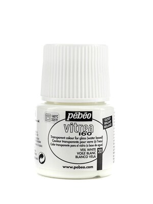 Pebeo Vitrea 160 Glass Paint Veil White Gloss 45 Ml [Pack Of 3]
