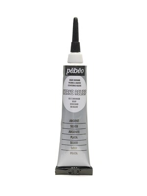 Pebeo Vitrail Cerne Relief Silver Paint 20 Ml [Pack Of 3]