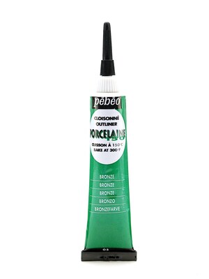 Pebeo Porcelaine 150 China Paint Outliners Bronze Green 20 Ml [Pack Of 3]